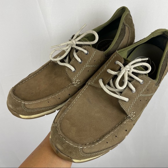 Clark men’s suede leather boat shoe lace tie 11/12 - Picture 2 of 9